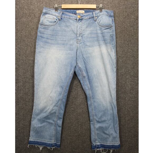 KUT From The Kloth Kelsey Fab Ab Ankle Flare Jeans Ligh Wash Size 14W - Picture 1 of 7